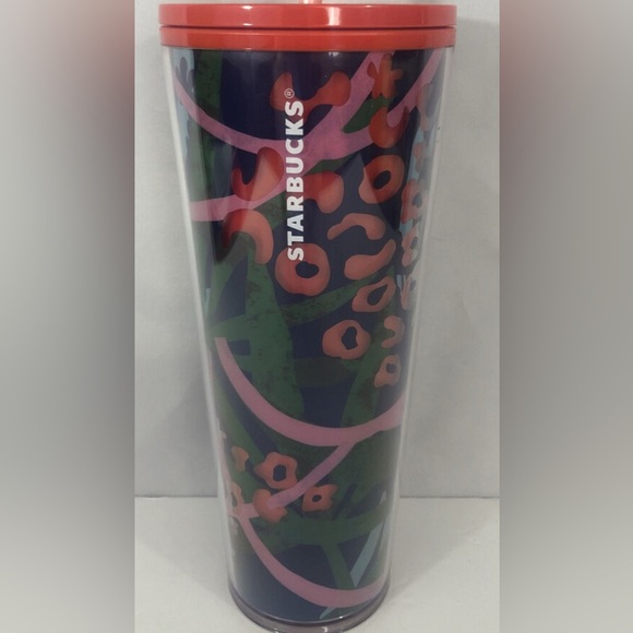 Starbucks Multicolor Jungle Tropical 24 oz Venti Tumbler Cup New - Picture 1 of 4